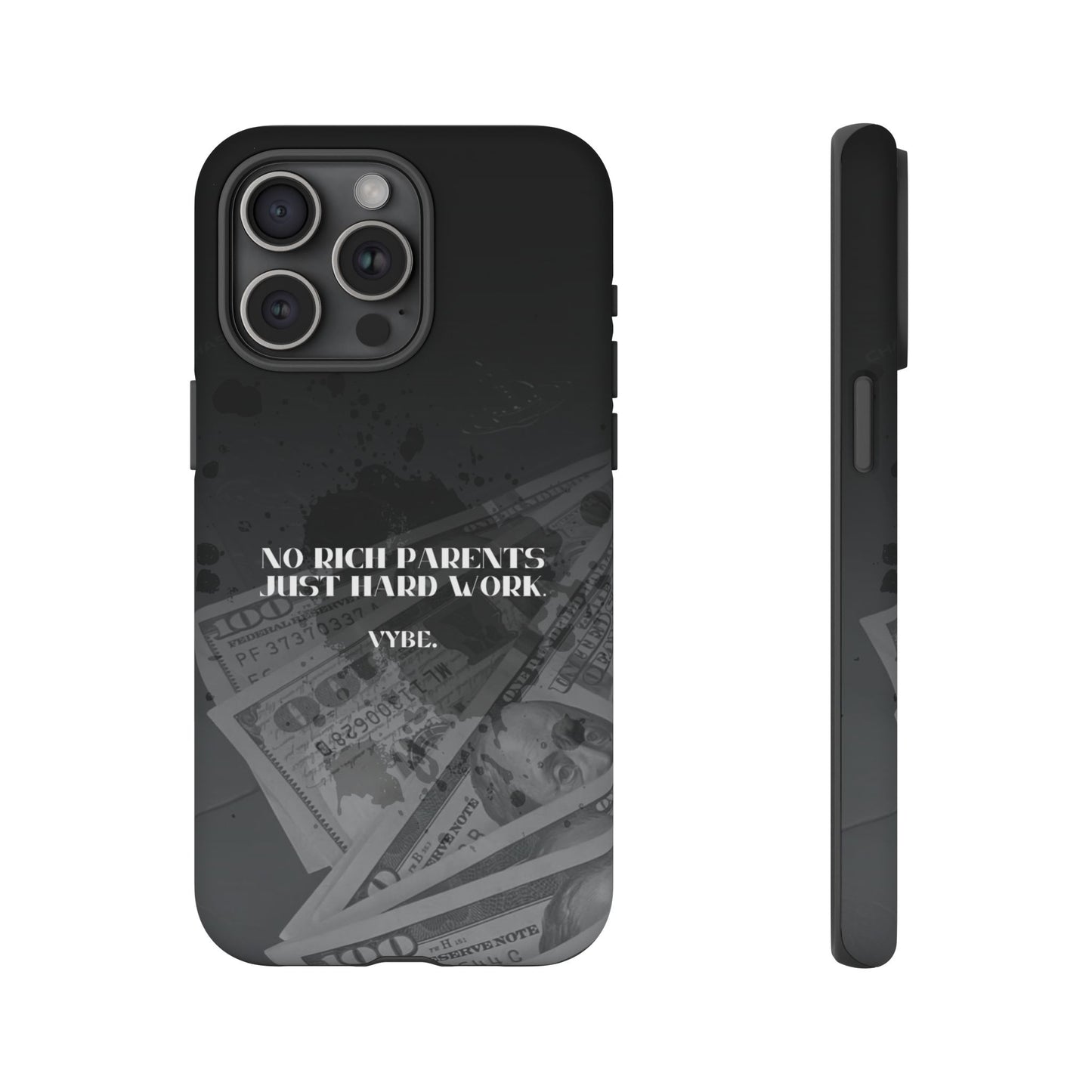 VYBE.-" No rich parents just hard work." Phone case