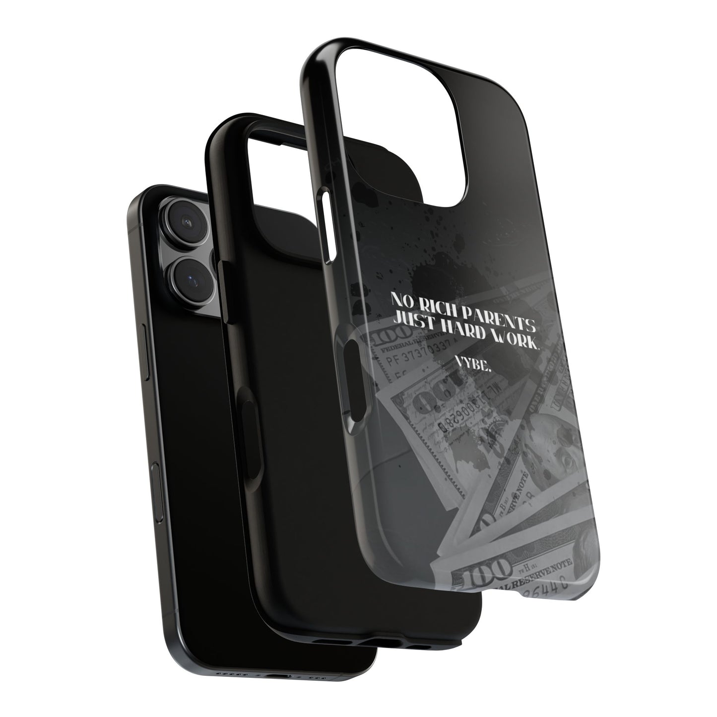VYBE.-" No rich parents just hard work." Phone case