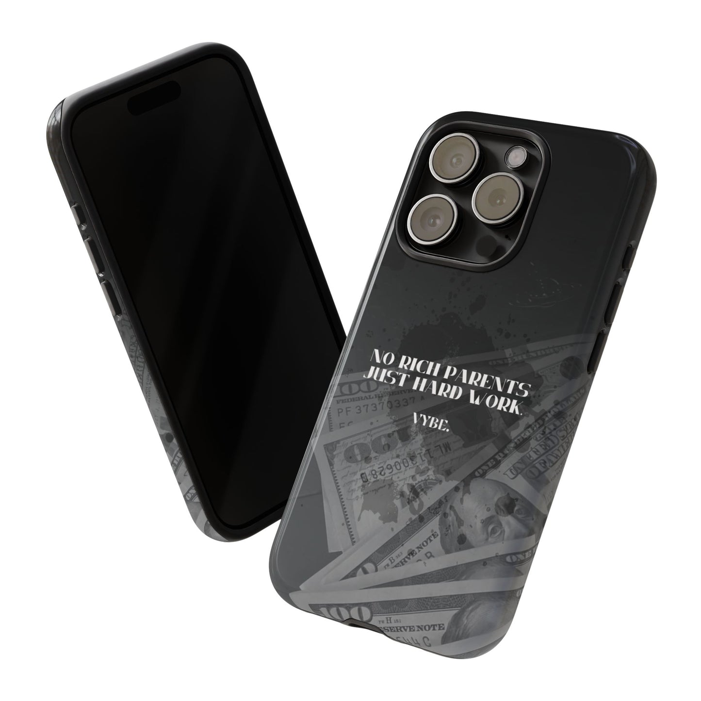 VYBE.-" No rich parents just hard work." Phone case