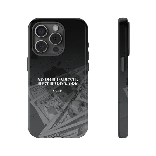 VYBE.-" No rich parents just hard work." Phone case